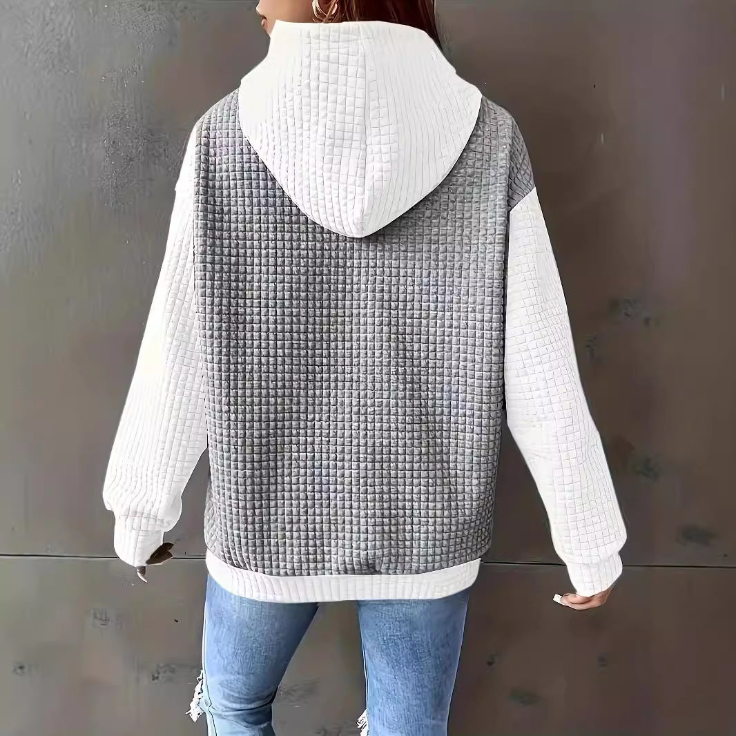 Damen Kapuzenpullover mit strukturiertem Design und praktischen Taschen EB