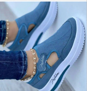 Damen Modische Sneaker mit atmungsaktiver Strick-Oberfläche und rutschfester Sohle EB