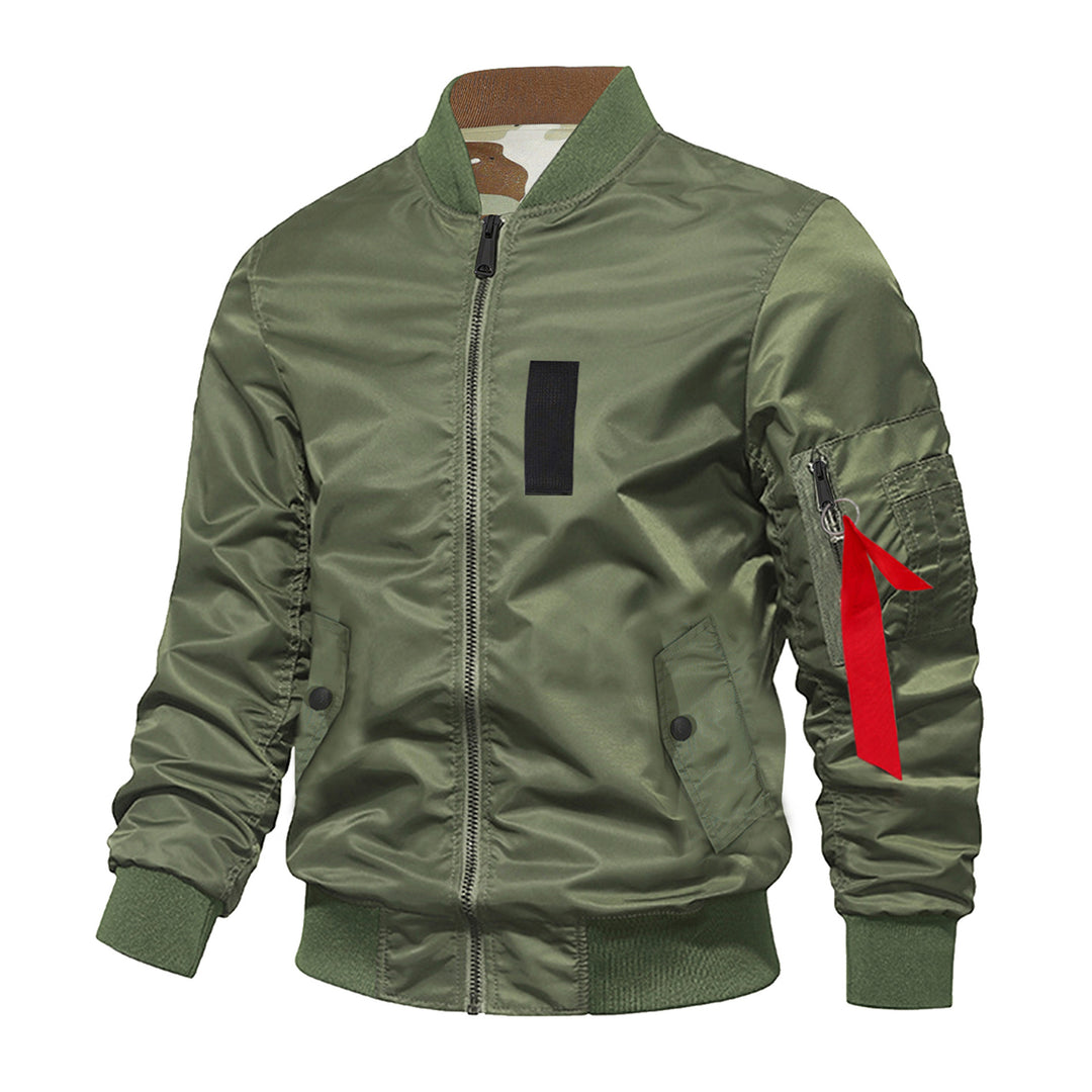 Men's  slim insulated flight-style bomber with zip utility sleeve and angled flap pockets EB