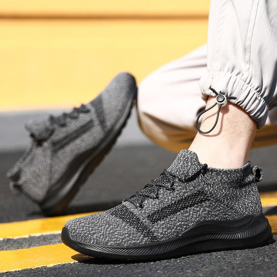 Damen Sportliche Strick-Sneaker mit hohem Knöchel und atmungsaktivem Design EB