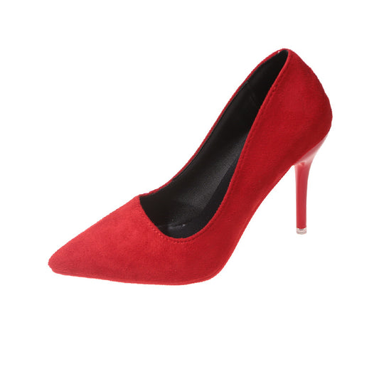 Damen Elegante spitze Pumps mit transparentem Absatz und weichem Obermaterial EB