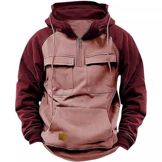 Herren Sportlicher Baumwoll-Hoodie mit Kapuze und praktischen Taschen EB