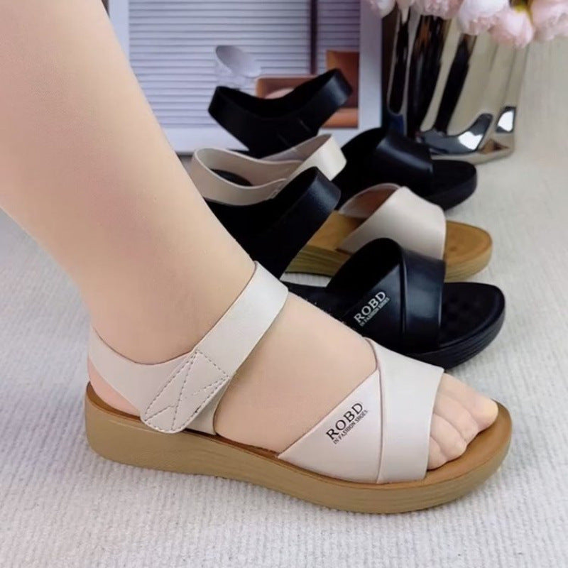 Damen Komfortable Sandalen mit breitem Riemen-Design EB
