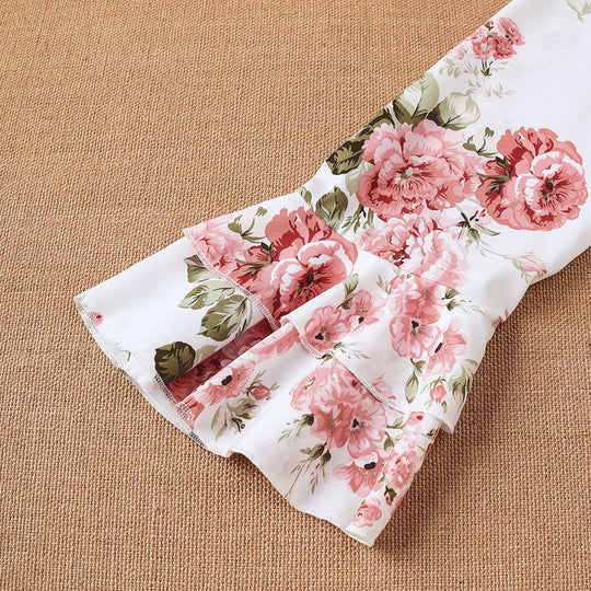 Damen Bluse mit Rüschendetails und floralem Muster EB