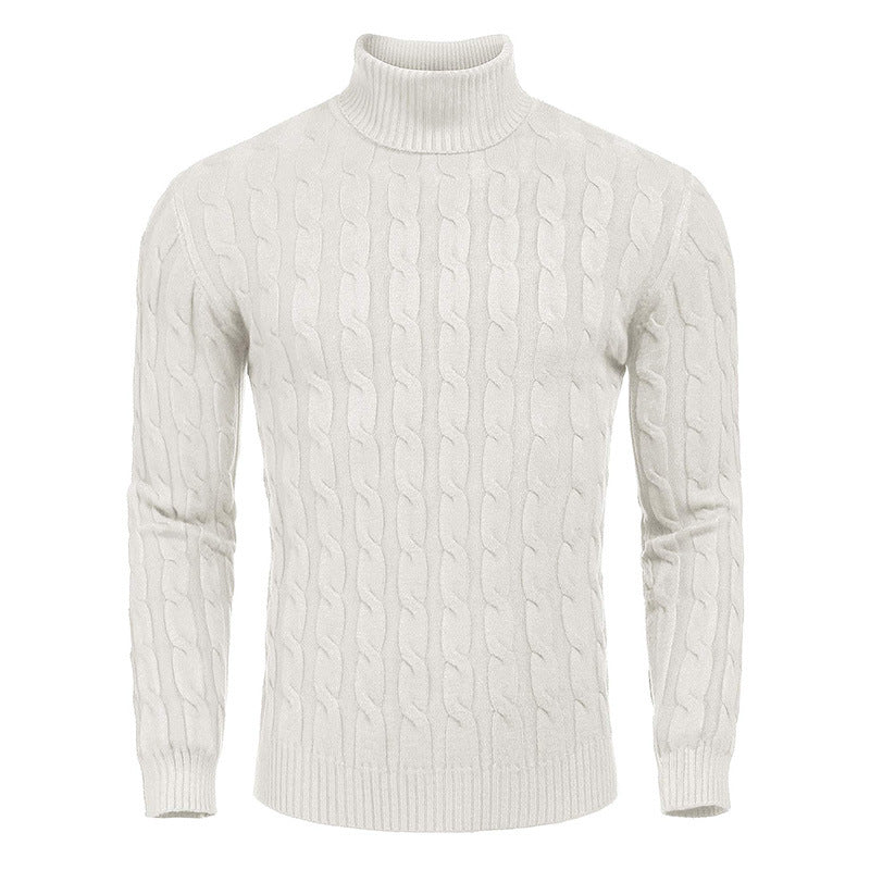 Herren modischer Rollkragenpullover mit Zopfmuster EB