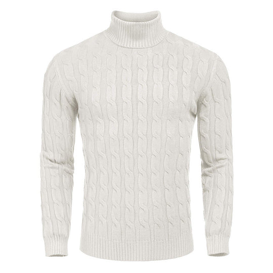 Herren modischer Rollkragenpullover mit Zopfmuster EB