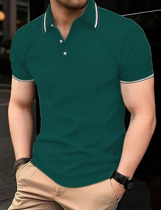 Herren Poloshirt mit modernem Kragen und sportlichem Schnitt EB