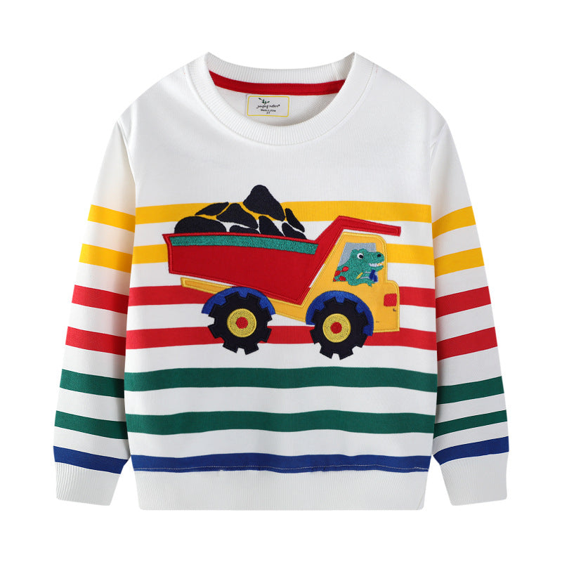 Kinder Sweatshirt mit buntem Baustellen-Lkw-Design EB