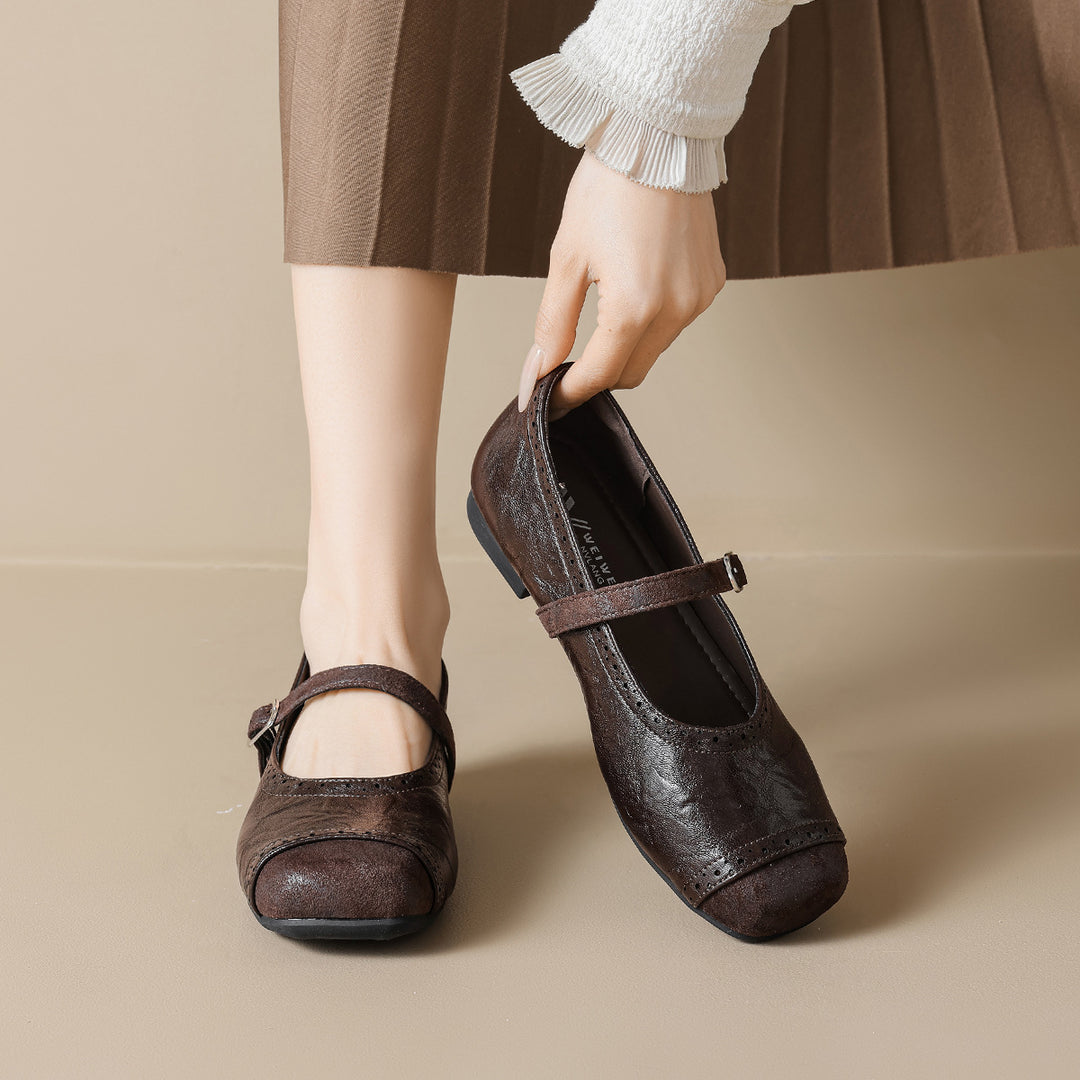 Damen Ballerinas mit hochwertigem Textil und verstellbarem Riemen EB