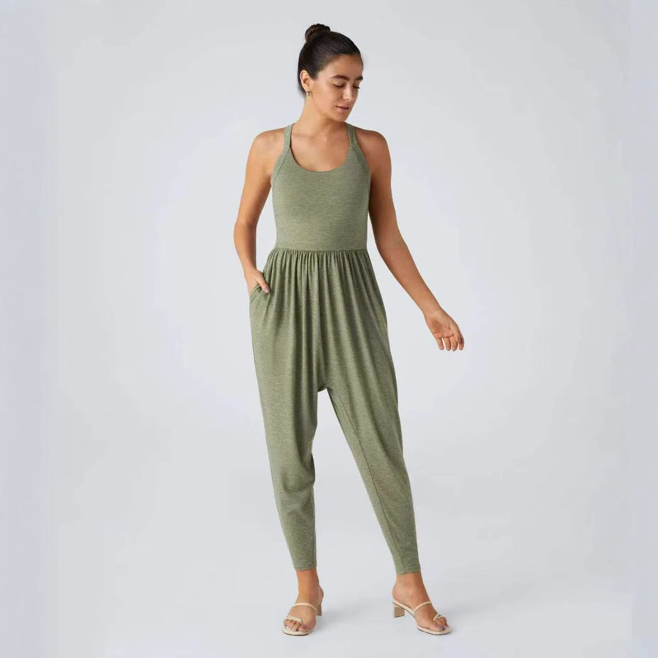 Damen Jumpsuit mit lässigem Schnitt und praktischen Seitentaschen Heidi-Mode