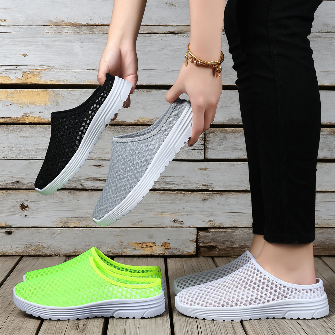 Damen Atmungsaktive Clogs aus Netzmaterial EB