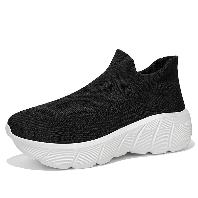 Damen Schnürlose Freizeitsneaker mit flexiblem Strick-Obermaterial EB