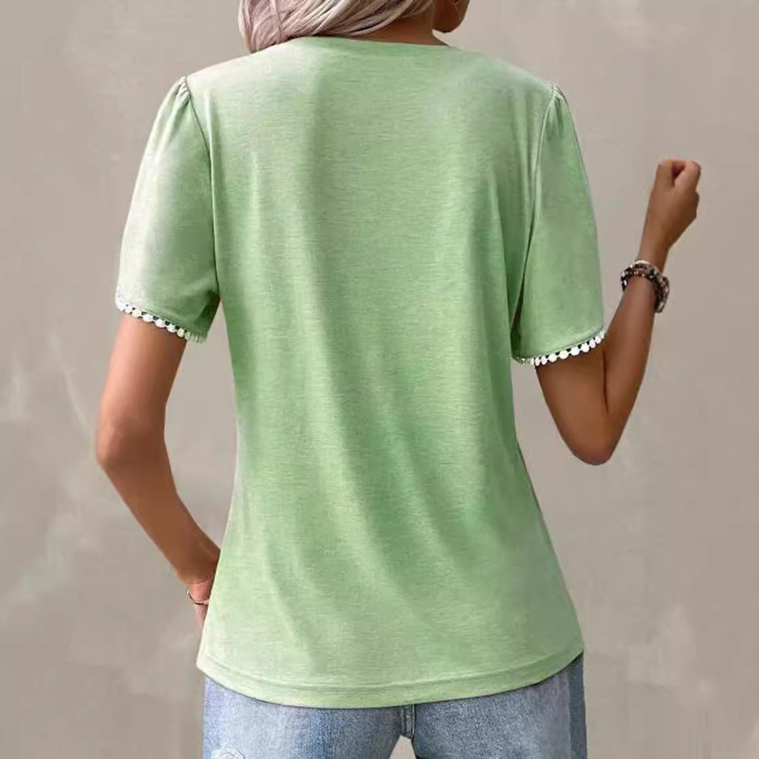 Damen Blusenshirt mit dekorativen Falten und eleganten Ärmelakzenten Heidi-Mode