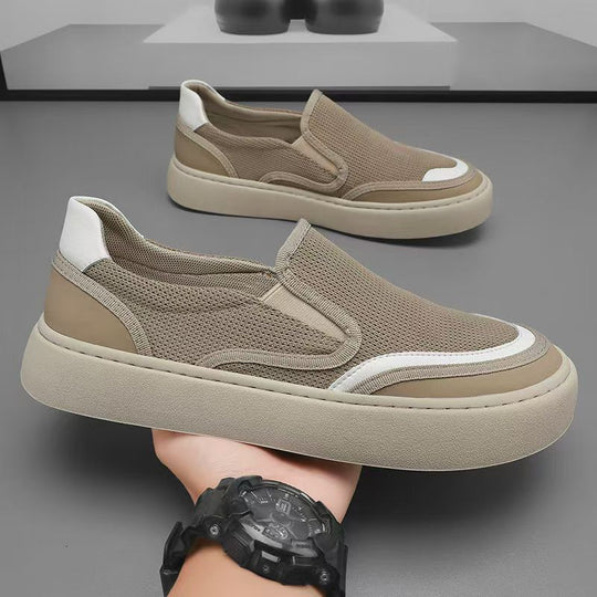 Damen Slip-On Sneakers mit atmungsaktiver Mesh-Oberfläche und gepolsterter Sohle EB