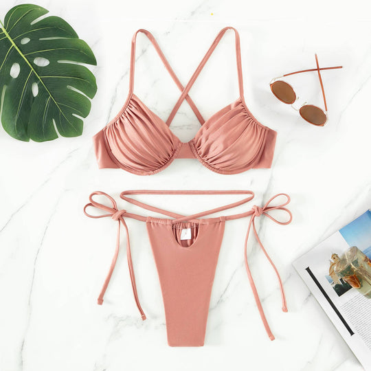 Damen Push-Up Bikini-Set mit gekreuzten Trägern EB