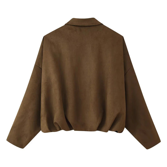 Damen Pilotjacke mit modischem Oversized-Schnitt und erweiterten Schultern EB