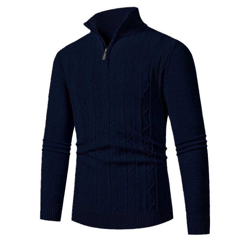 Herren eleganter Rollkragenpullover mit Strukturdesign EB