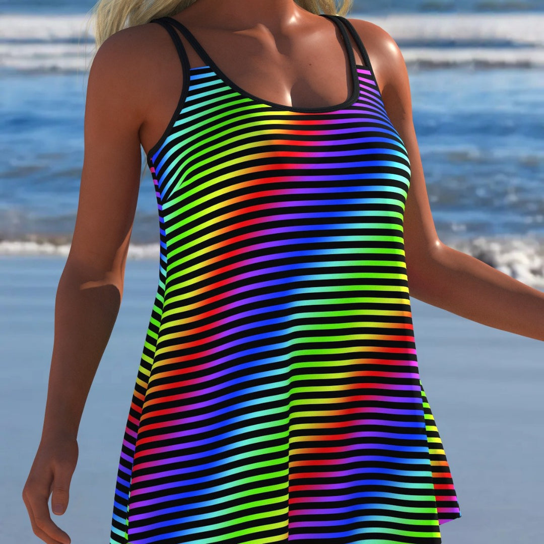 Damen Schwimmanzug mit modischem A-Linien-Schnitt und floralem Design EB