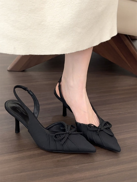 Damen Slingback-Pumps mit zartem Schleifen-Detail und elegantem Absatz EB