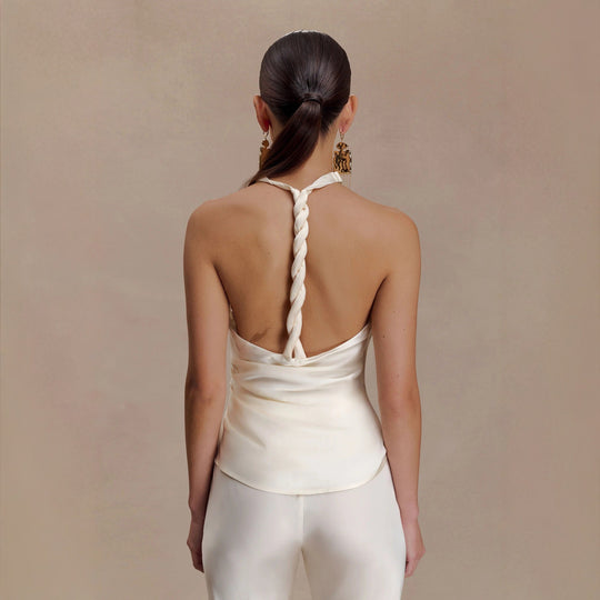 Damen Elegante Bluse mit asymmetrischem Schnitt und Drapierung EB