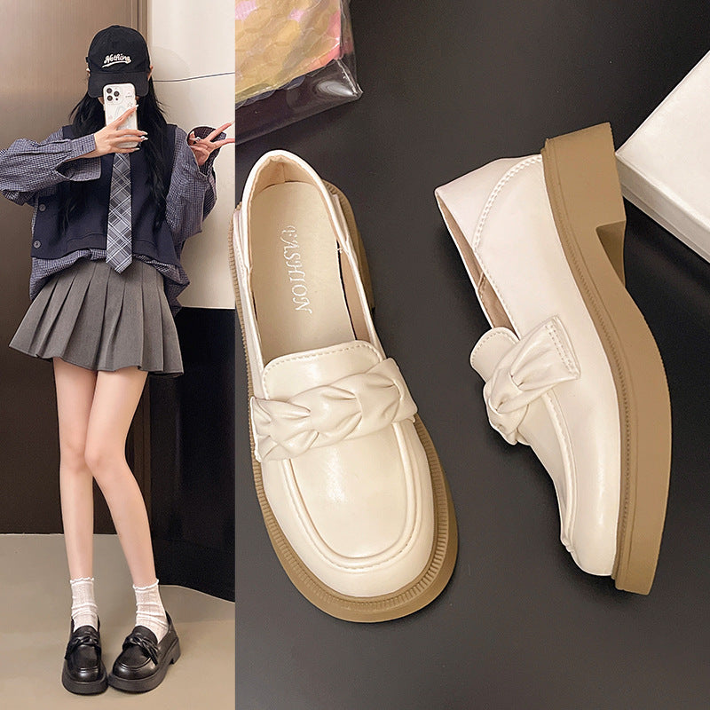 Damen elegante Loafer mit Knoten-Detail und komfortabler Plateausohle EB