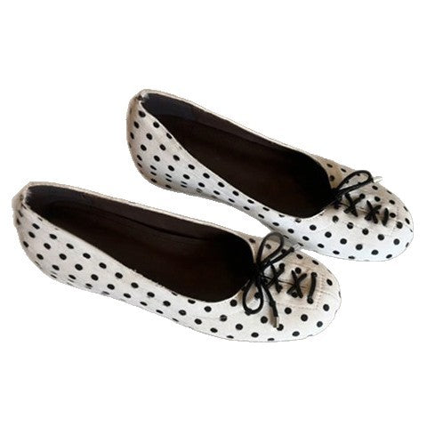Damen Ballerinas mit charmantem Punktemuster und zierlichem Schleifendetail EB