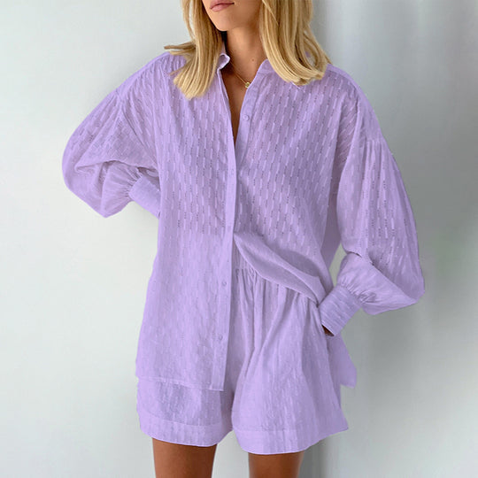 Damen Lässiges Oberteil und Shorts Set mit luftiger Passform EB
