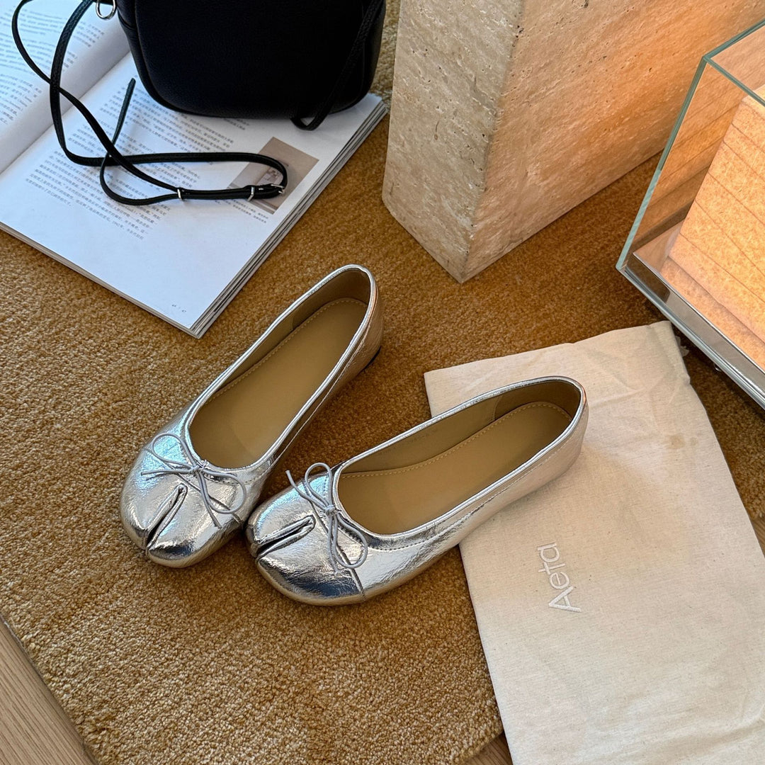 Damen Modische Ballerinas mit eleganter Schleife EB