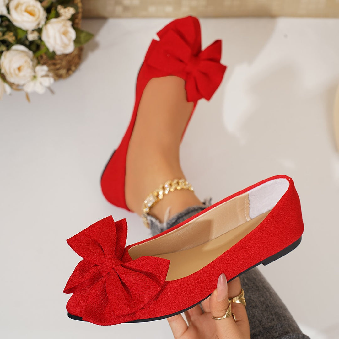 Damen Ballerinas mit dekorativer Schleifenapplikation und rutschfester Sohle EB