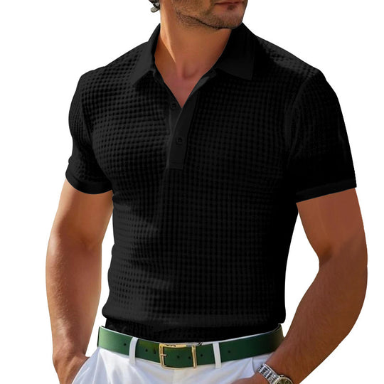 Herren Poloshirt mit strukturiertem Muster und modernem Schnitt EB
