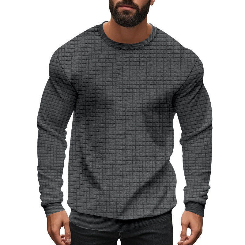 Herren Langarm-Sweatshirt mit strukturiertem Design und elastischem Bund EB