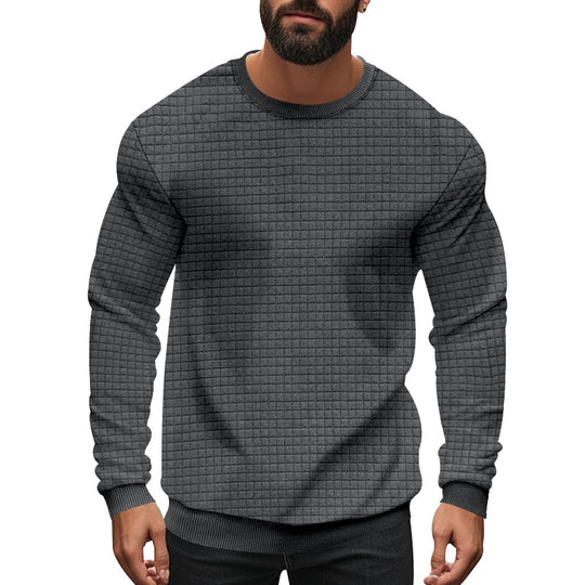 Herren Langarm-Sweatshirt mit strukturiertem Design und elastischem Bund EB