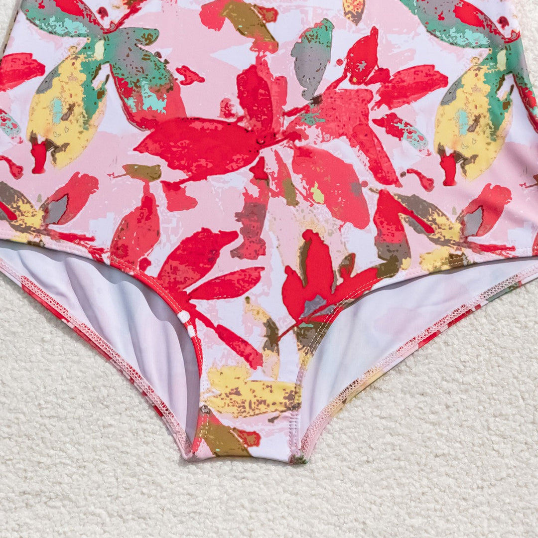 Damen Einteiliger Badeanzug mit floralem Muster EB