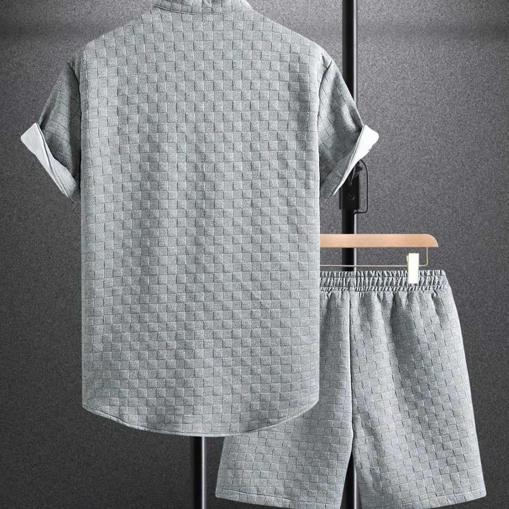 Damen lässiges Kurzarm Hemd und Shorts Set EB