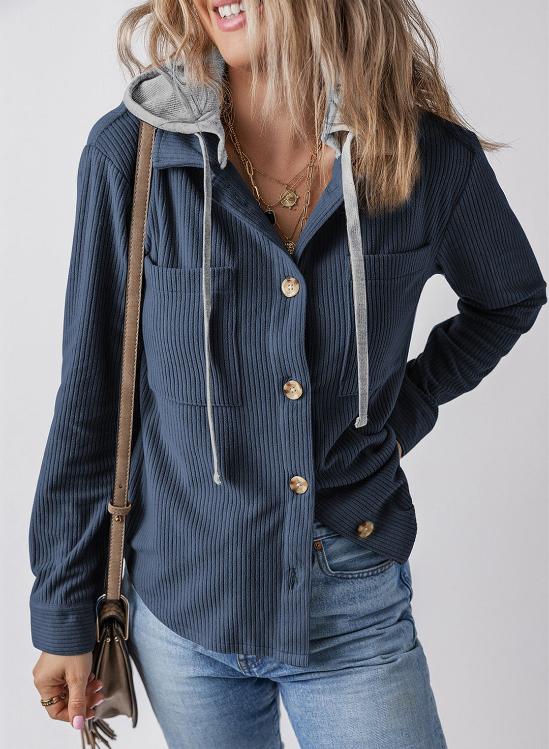 EB | Revers Knopf Kapuzenjacke