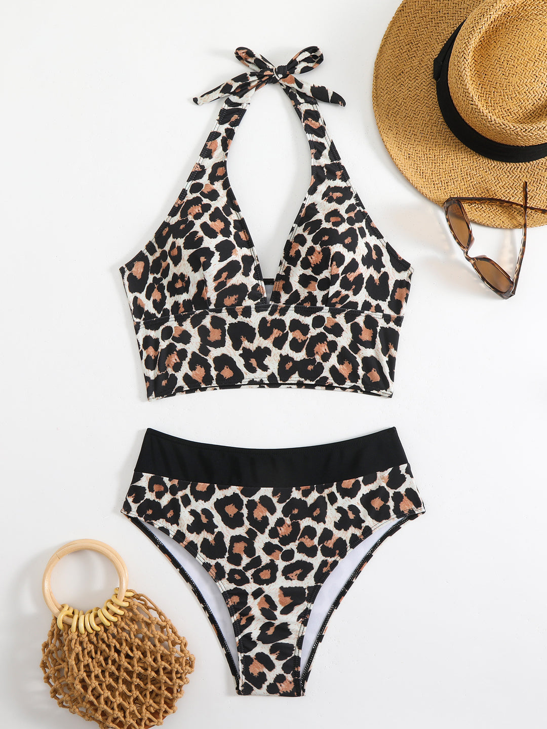 Damen Bikini-Set mit elegantem Leo-Muster und komfortablem Schnitt EB