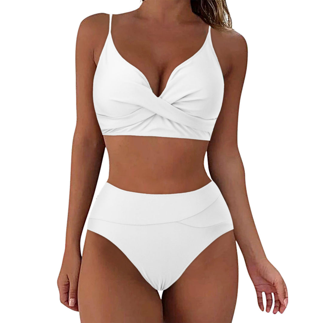 Damen Hochtailliertes Bikini-Set mit raffiniertem Twist-Oberteil EB
