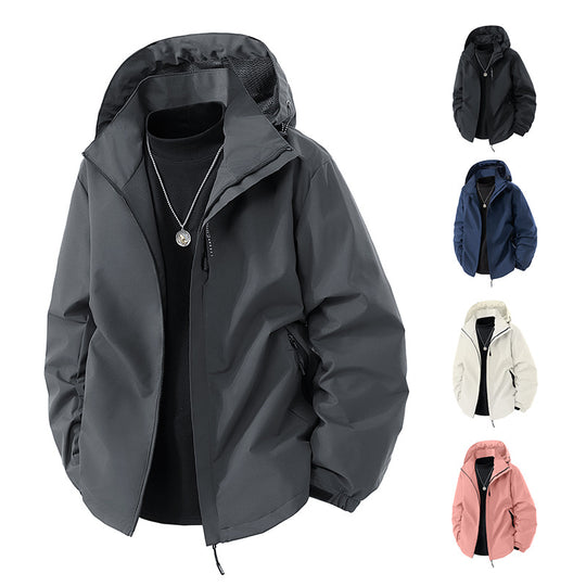 Herren nan leichte wetterfeste Softshelljacke mit verstellbarer Kapuze, winddichter Außenlage und atmungsaktivem Meshfutter EB