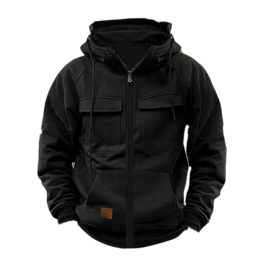 Herren Fleecejacke mit hohem Kragen und praktischen Taschen EB