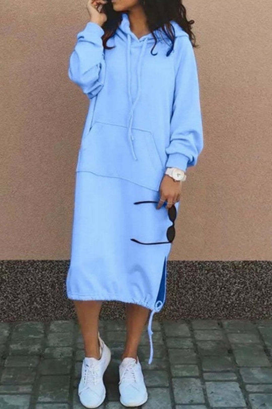 Damen Hoodie-Kleid mit lässiger Passform und praktischen Taschen EB