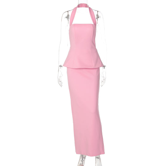 Damen Elegantes Maxikleid mit schmalem Schnitt und quadratischem Ausschnitt EB