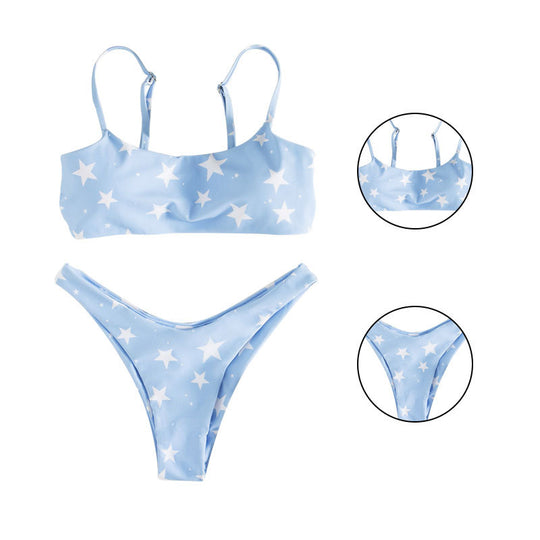 Damen Bikini-Set mit modischem Sternmuster EB