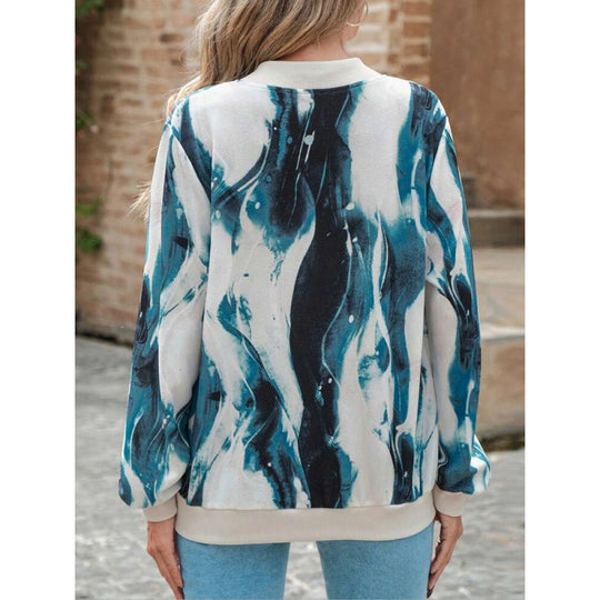 Damen Abstract Print Bomberjacke EB