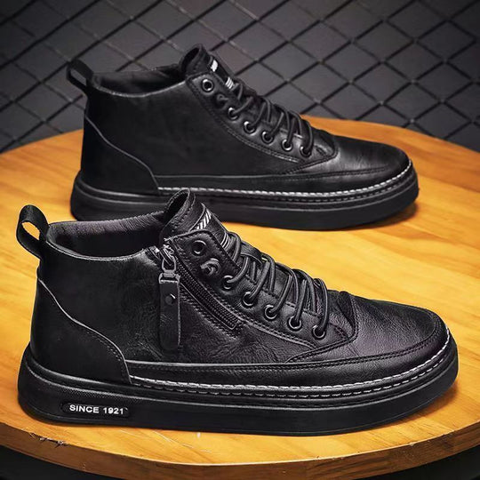 Damen Modische Schnürstiefel mit praktischem Reißverschluss EB