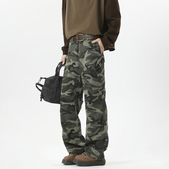 Damen Cargohose im modischen Camouflage-Design mit hohen Taschen EB