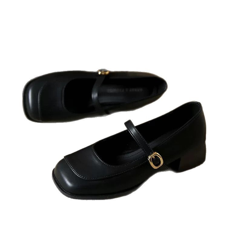 Damen Elegante Mary Janes mit modischem Riemen und komfortablem Blockabsatz EB