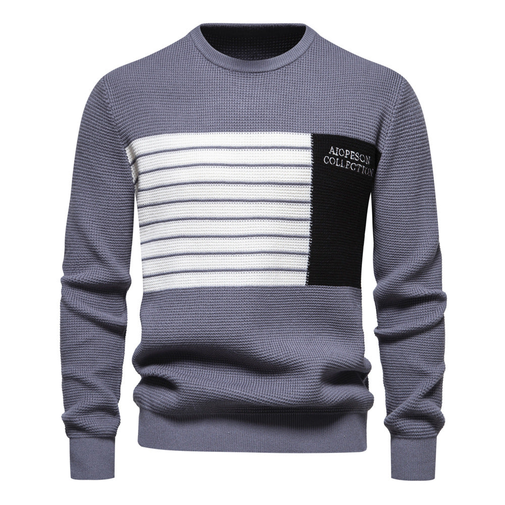Herren Pullover mit modernem Strukturdesign und auffälligen Farbdetails EB