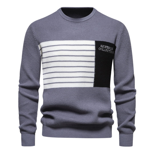 Herren Pullover mit modernem Strukturdesign und auffälligen Farbdetails EB