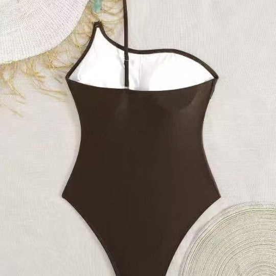Damen Eleganter Einteiler Badeanzug mit einzigartigem Trägerdesign EB