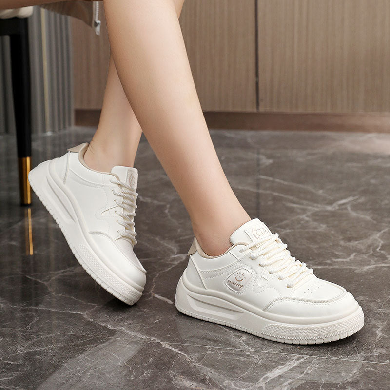 Damen modische Plateausneaker mit atmungsaktivem Obermaterial und rutschfester Sohle EB
